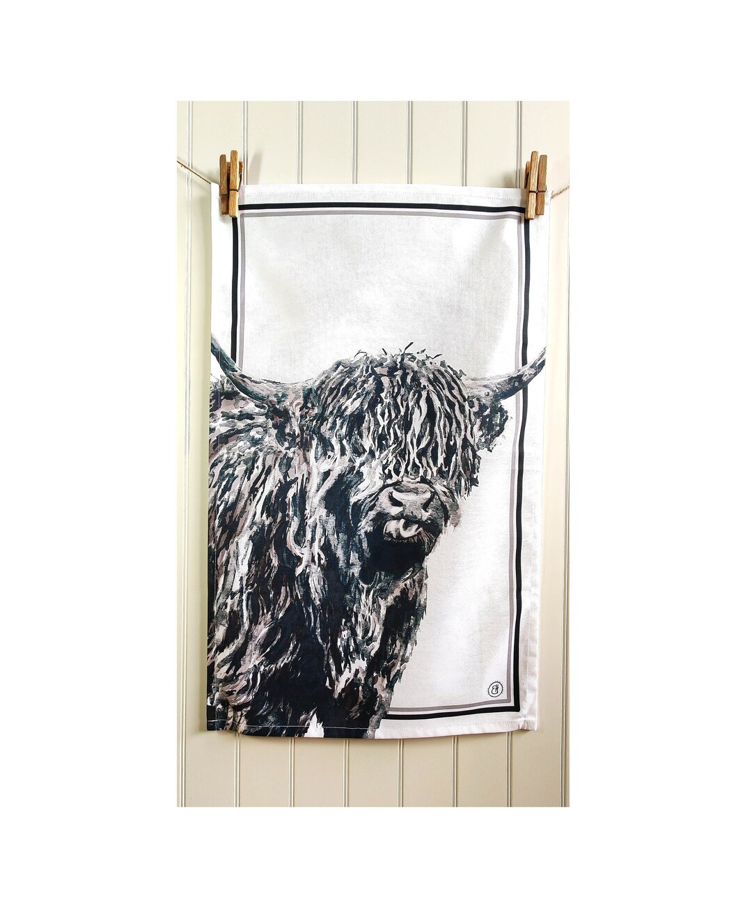 Highland Cow Tea Towel 100 Organic Cotton Gift for Cow Etsy