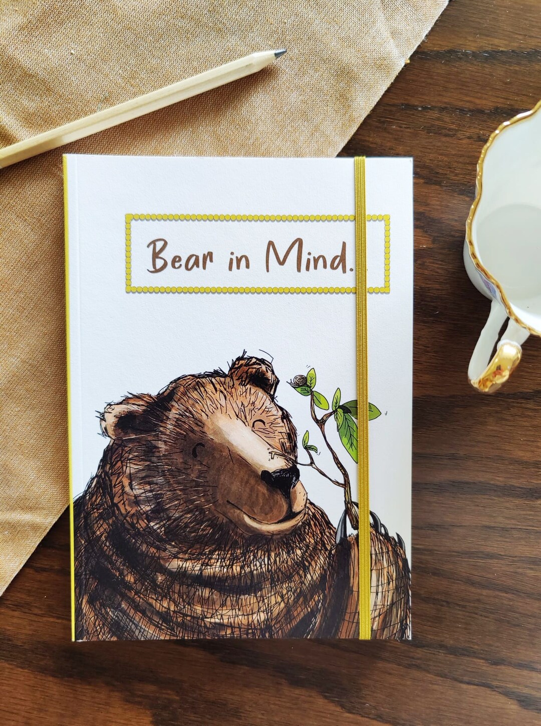 Bear Notebook Birthday Bullet Journal, Animal Notebook, Woodland