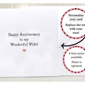 Custom Text Print Card | Personalised Message Greetings Card, Custom Text Birthday Card, Create Your Own Card, Custom Greetings Card