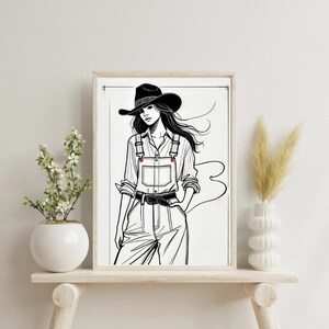 Western Cowgirl Wall Art - Digital Print