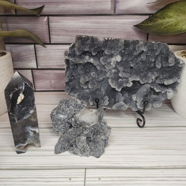 Black Druzy Sphalerite Crystal Stone