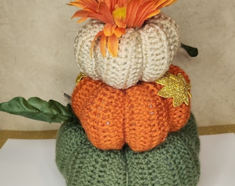 Handmade Knitted Stackable Pumpkins