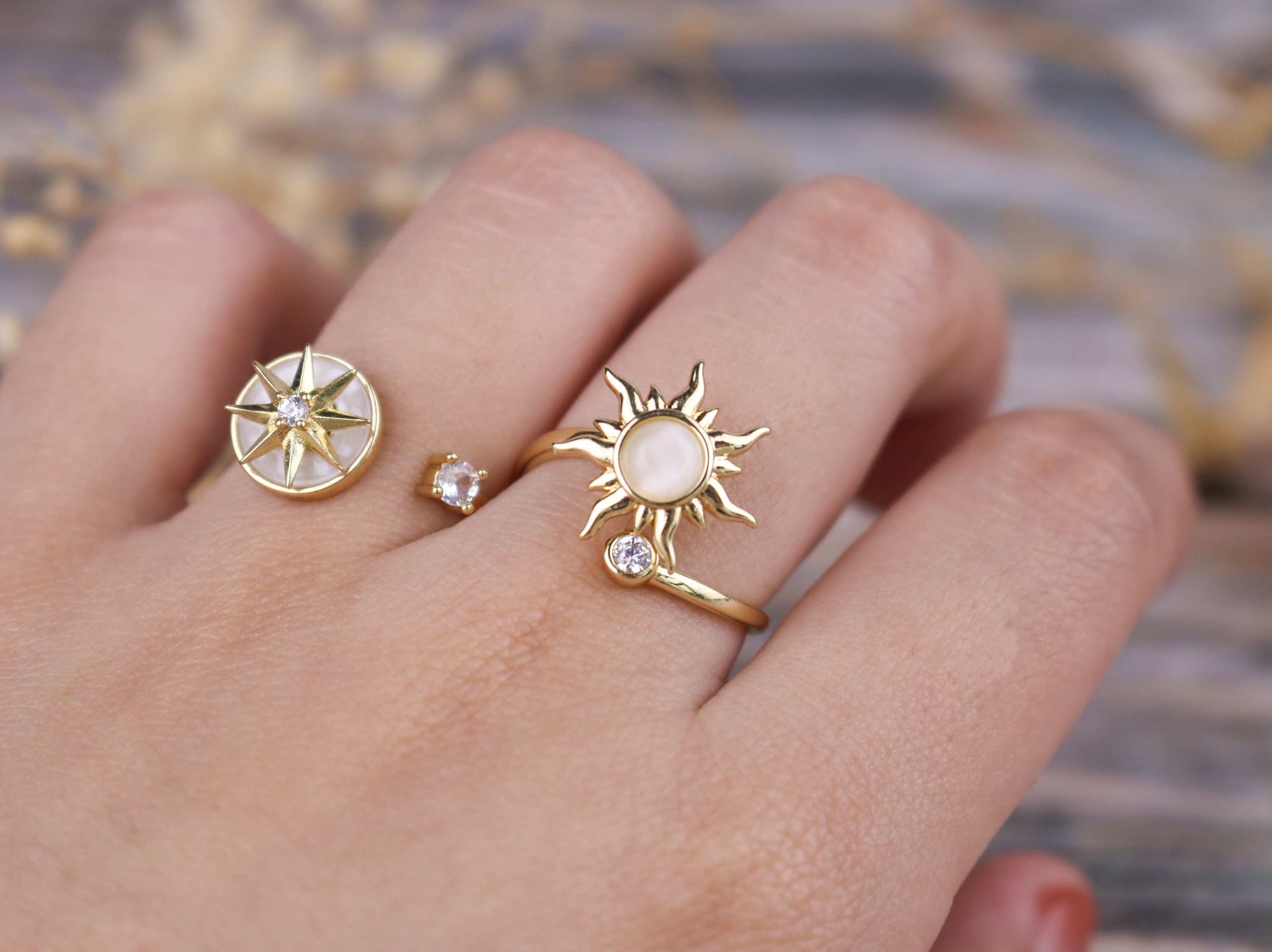 Fidget Ring Gold Anxiety Rings Adjustable Spinner Jewelry Etsy