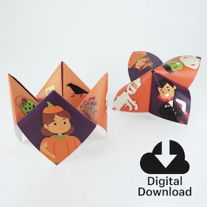 HALLOWEEN ORIGAMI, Cootie Catcher, Papier Wahrsagerin, Origami Art, Printable Gastgeschenke, Instant Download, Halloween Partygeschenk