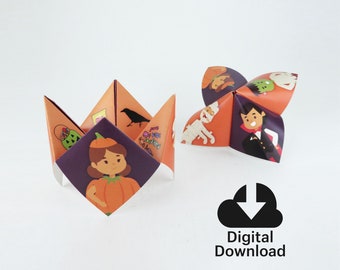 ORIGAMI DI HALLOWEEN, Cootie Catcher, Indovino di carta, Arte Origami, Bomboniere stampabili, Download istantaneo, Regalo per feste a tema Halloween