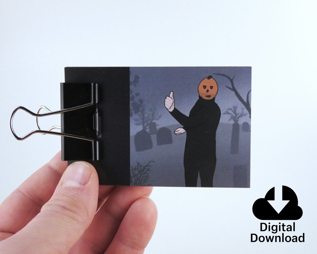 PUMPKIN GUY Flipbook DIY Flip Book Animation Printable Party Etsy