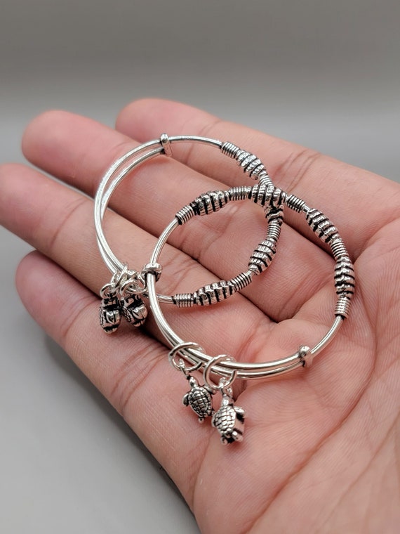 New born baby shop silver bangles