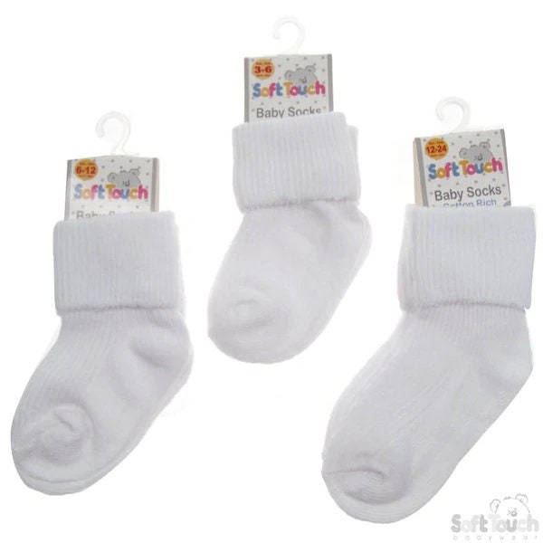 Plain White Cotton Tot Socks