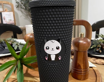 Panda Bear Cup | Cute Panda Lover Gifts | Kawaii Studded Tumbler with Straw and Lid | Starbucks Coffee Cup | Animal Lover Gift | Venti 24oz