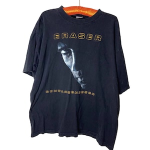 新発売 新商品 Vintage Eraser Black Schwarzenegger Arnold Movie Shirt Tee トップス