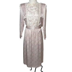 Jessica McClintock Bridal Womens Dress Size Small Vintage Lace Pink Cream