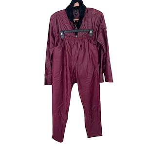 Jez Tracksuit Womens Size Medium Vintage Reptile Embossed Print Faux Fur Collar