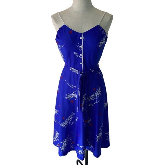 navy blue dress for baby girl Plus Size Mixed-Media A-Line Dress, Created for Macy's main image 1