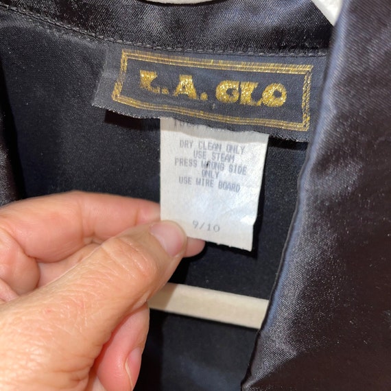 LA Glo Womens Skirt Suit Black Size Small Vintage… - image 4
