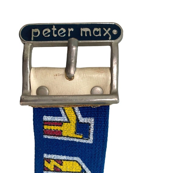 Peter Max Vintage 70s Pop Art Alphabet Belt Enamel Canvas  display picture 3