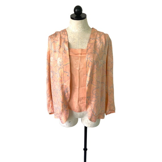 Nora Noh Silk Camisole Jacket Set Womens Size 8 V… - image 1