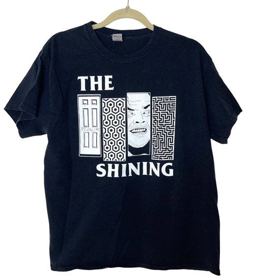 Gildan the Shining Mens T Shirt Black Size Large Vintage White
