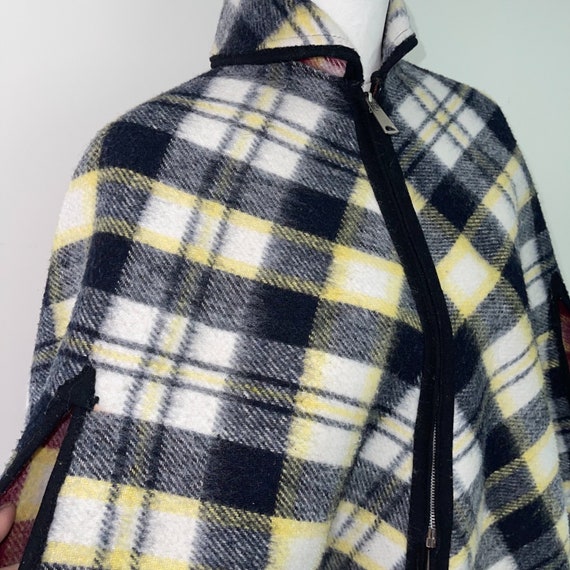 Reversible Plaid Cape Womens Vintage 50s 60s Full… - image 10