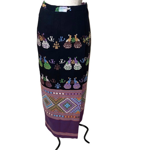 Gomer Black Mashru Skirt