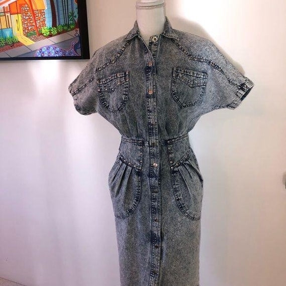 Notorious Denim Dress Size 3 Juniors Studded Vint… - image 8