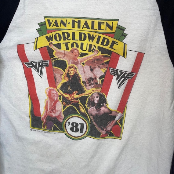 Van Halen 1981 World Tour Rock Concert T Shirt Size Large