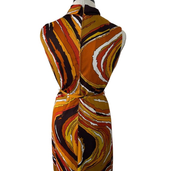 Rhone Poulenc Vintage Women Dress Size 8 Brown Ru… - image 10