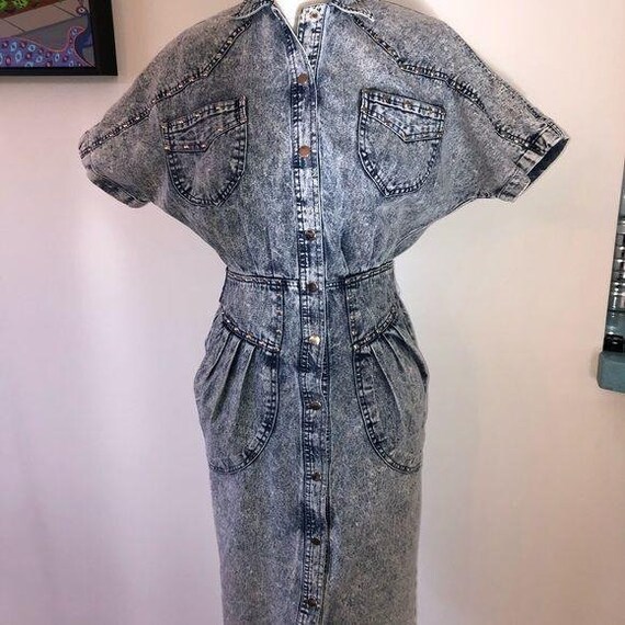 Notorious Denim Dress Size 3 Juniors Studded Vint… - image 10