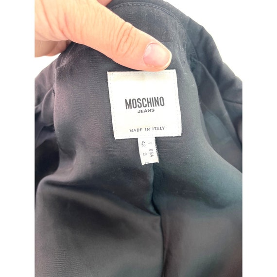 Moschino Jeans Blazer Size 8 Womens 90s Y2K Black… - image 4