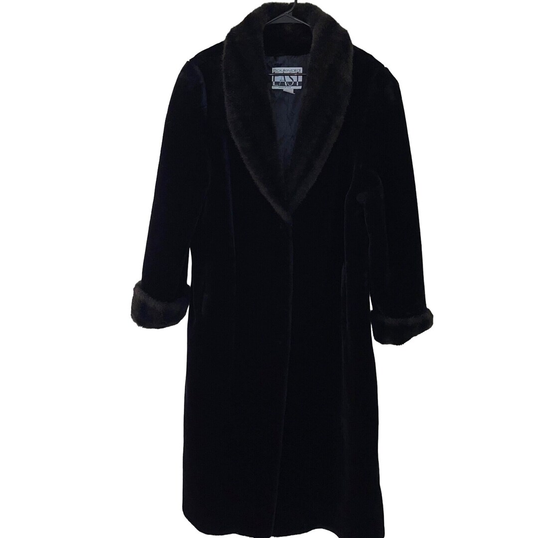 Boulevard East Womens Faux Beaver Coat Size 1X Vintage Full Length