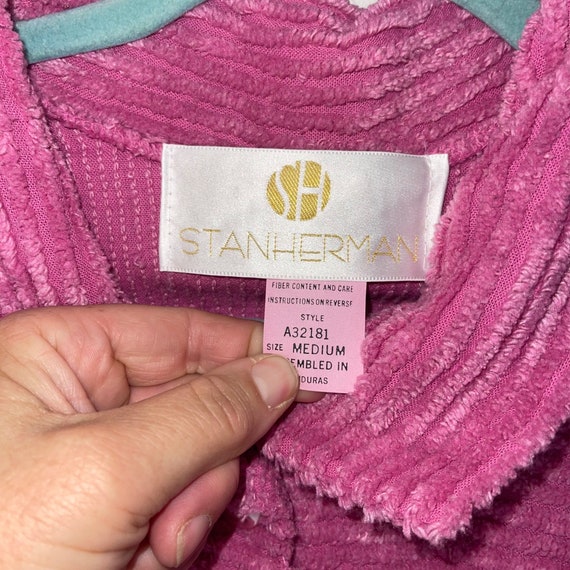 Stan Herman Vintage Womens Robe Size Medium Pink … - image 10