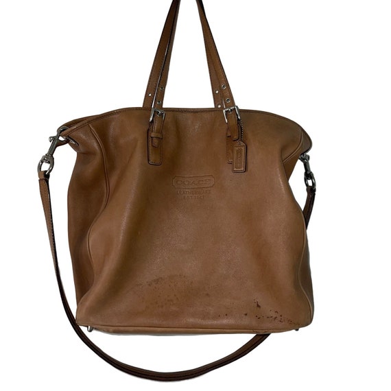 Coach Vintage Tote Shoulder Bag Brown Leather Pockets Womens Retro Classic Designer Fashion Womens Gift for Women Tote Bag Shoulder Bag Etsy