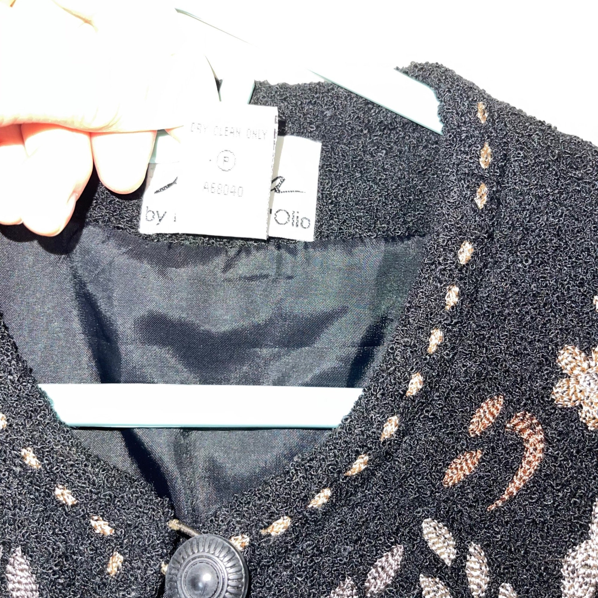 Linea by Louis Dell'olio Vintage Womens Embroidered Sweater