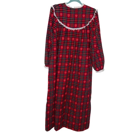 Lanz Of Salzburg By Eileen West Womens shops Nightgown Medium Vintage Plaid Flannel