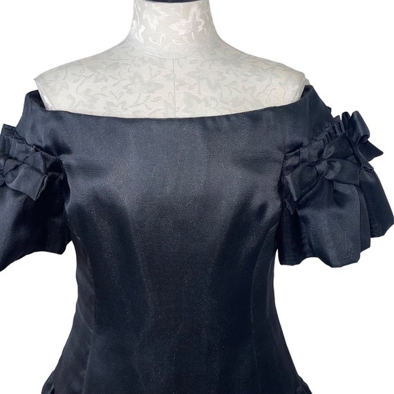 I. Magnin Vintage Fit And Flare Dress Size 8 Blac… - image 3