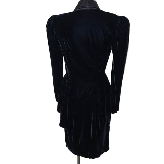 LA Glo Womens Skirt Suit Black Size Small Vintage… - image 2
