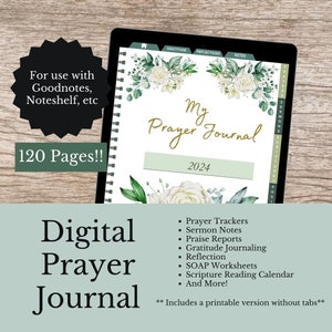 Digital Prayer Journal, Prayer Planner, Prayer Journal for Goodnotes, Bible Study Journal