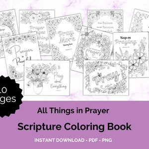 Bible Verse Coloring Pages- Scripture Coloring Pages - Prayer Printable - Printable Adult Coloring Book Instant Download