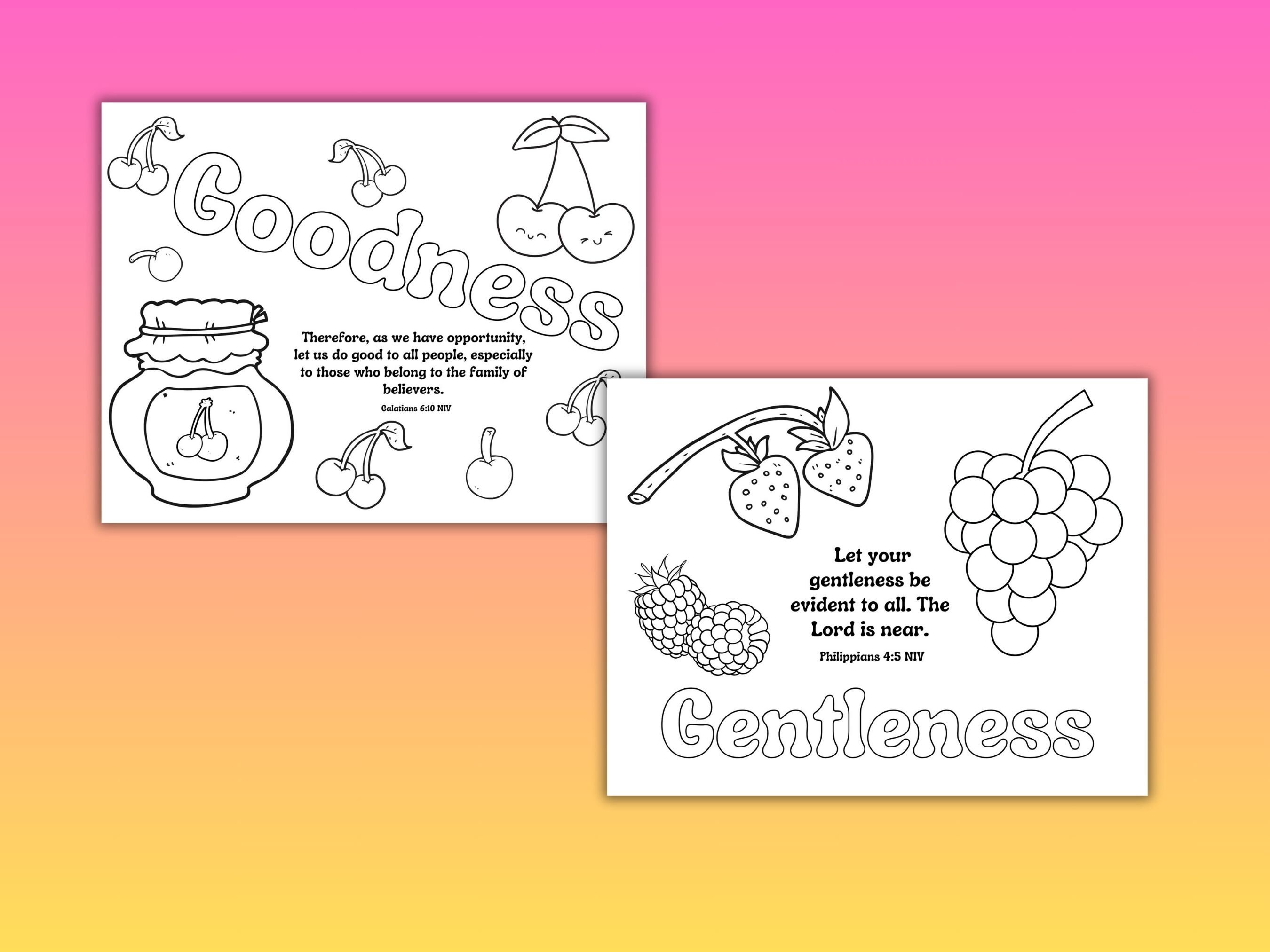 Fruit of the Spirit Coloring Pages Bible Verse Coloring Pages Sunday ...