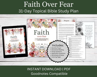 Faith Over Fear Bible Study Journal | 31-Day Plan (Digital Download)