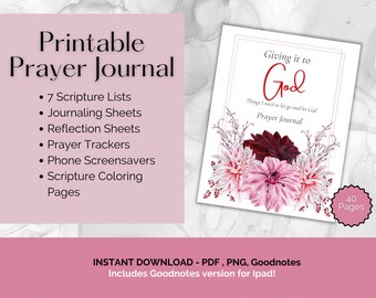 Printable Prayer Journal, Scripture Coloring Pages, and Screensavers (Digital Download)