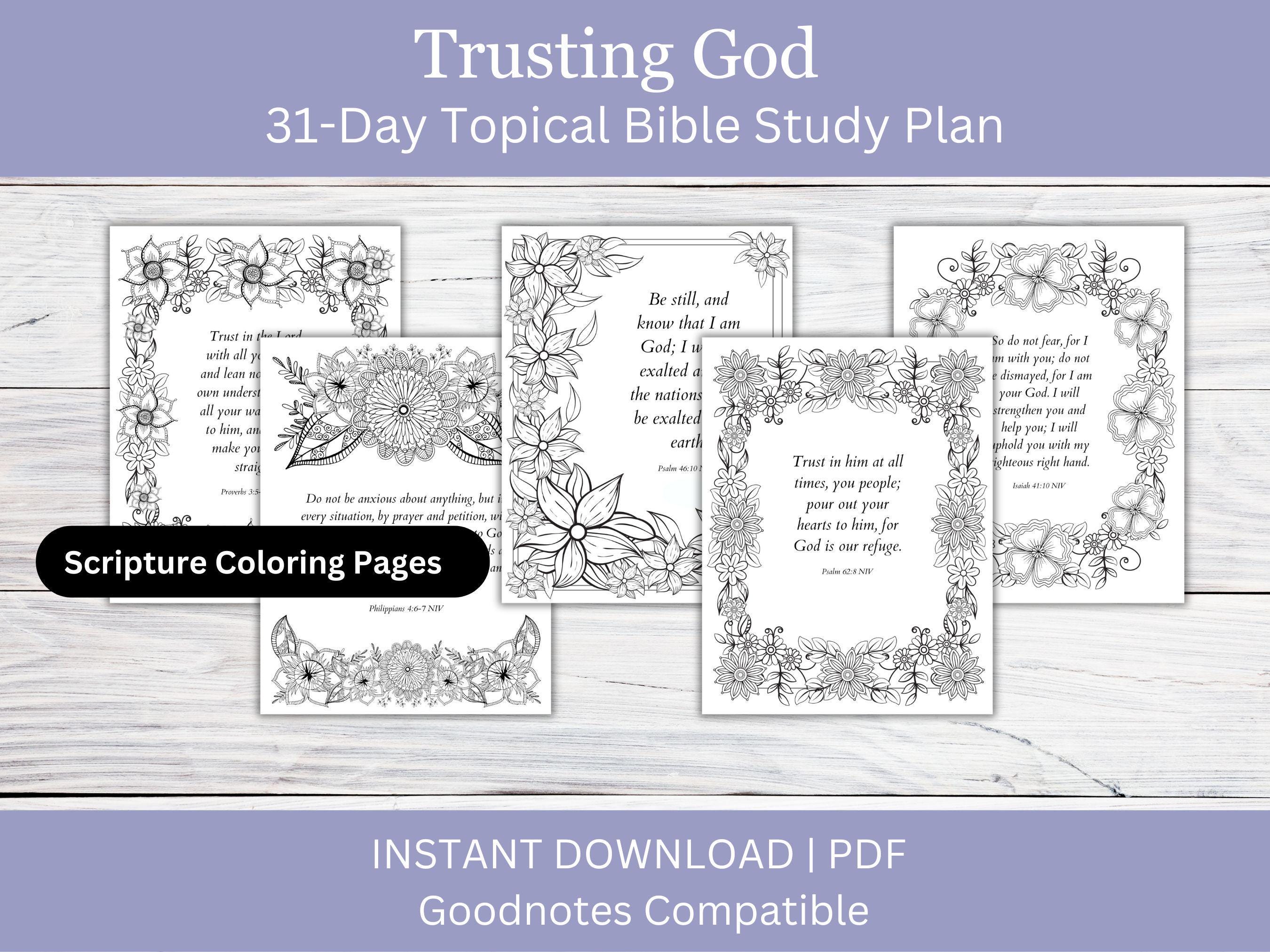 Trusting God Bible Study Journal | 31-day Topical Plan (digital ...