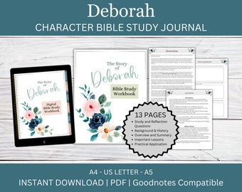 Deborah Bible Study Journal | Christian Character Study (Digital Download)