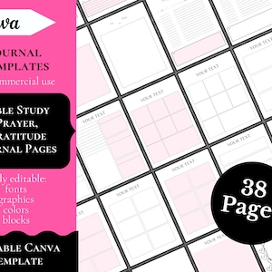 Editable Prayer Journal Templates | Editable Canva Template | Prayer Journal Printable | Journal Template | Commercial Use