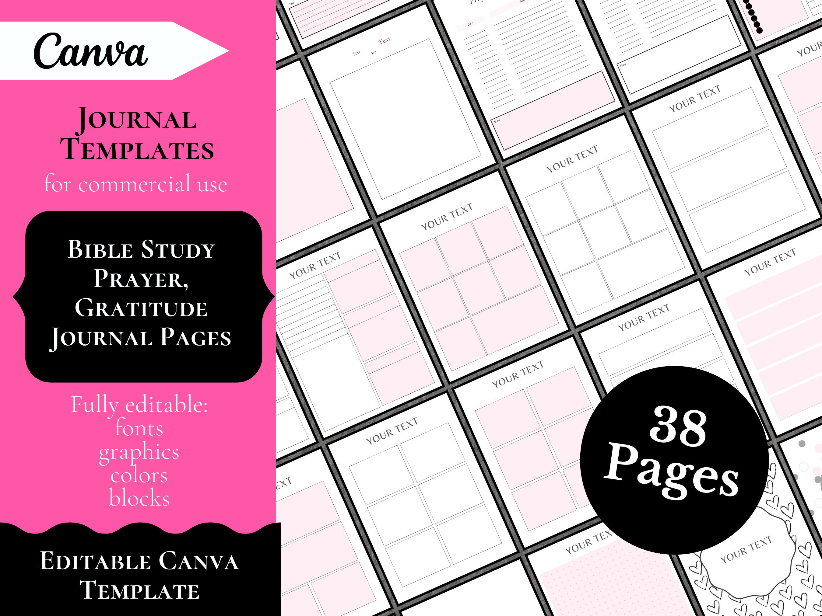 Editable Prayer Journal Canva Templates | Commercial Use (PDF) - Etsy