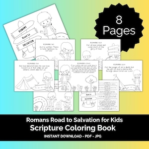 Road to Romans Salvation | Bible Verse Coloring Pages | Sunday School Activity | Coloring Pages for Children