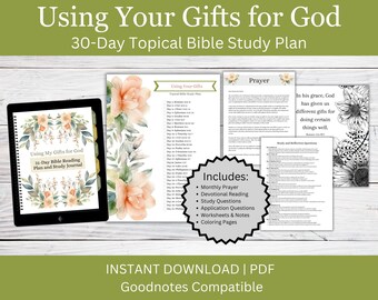 30-Day Bible Study Journal | Using Your Gifts for God (Digital Download)