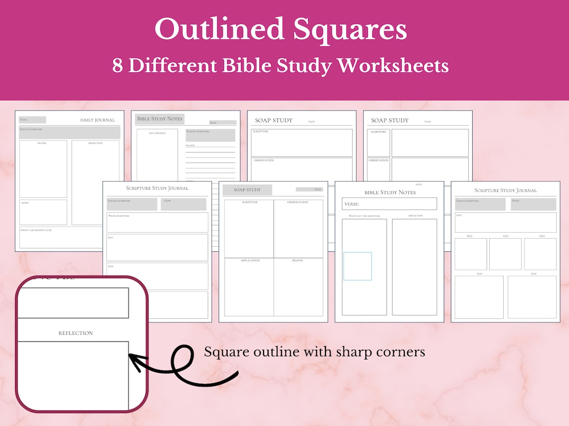 Bible Study Templates Editable Canva Template Bible Study Etsy