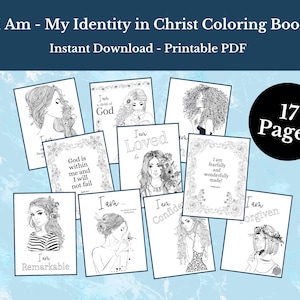 My Identity in Christ Bible Coloring Book - Instant Download Printable Bible Verse Coloring Pages