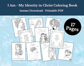 My Identity in Christ Bible Coloring Book - Instant Download Printable Bible Verse Coloring Pages