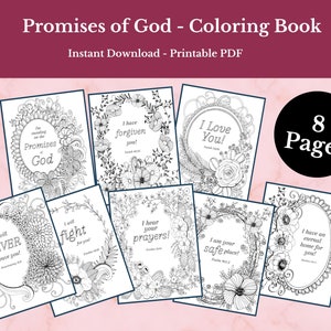 Promises of God Scripture Coloring Pages - Instant Download Printable Bible Verse Coloring Pages